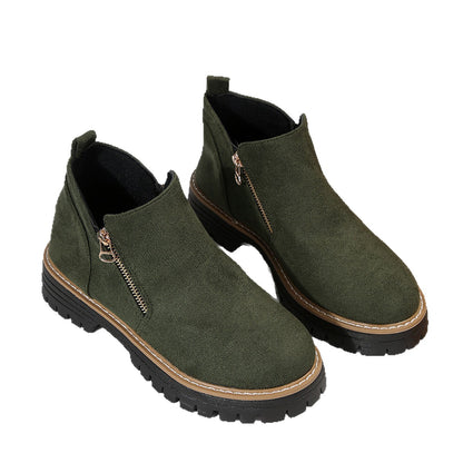 Bottines à fermeture zippée et semelle crantée élégante