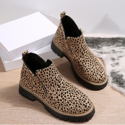 Bottines à fermeture zippée et semelle crantée élégante