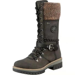 Bottes Mi-Hautes Femme Outdoor Chic à Lacets et Semelle Crantée